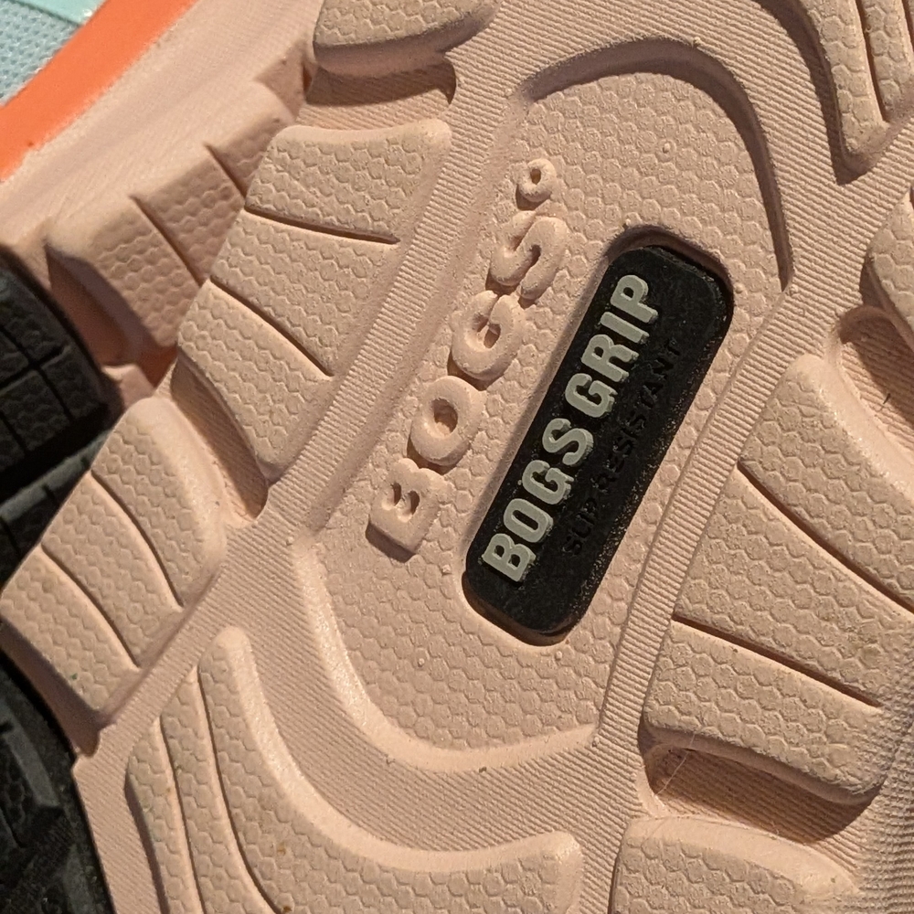 BOGS Grip Sole Pink Trail Shoe (Sole Detail)